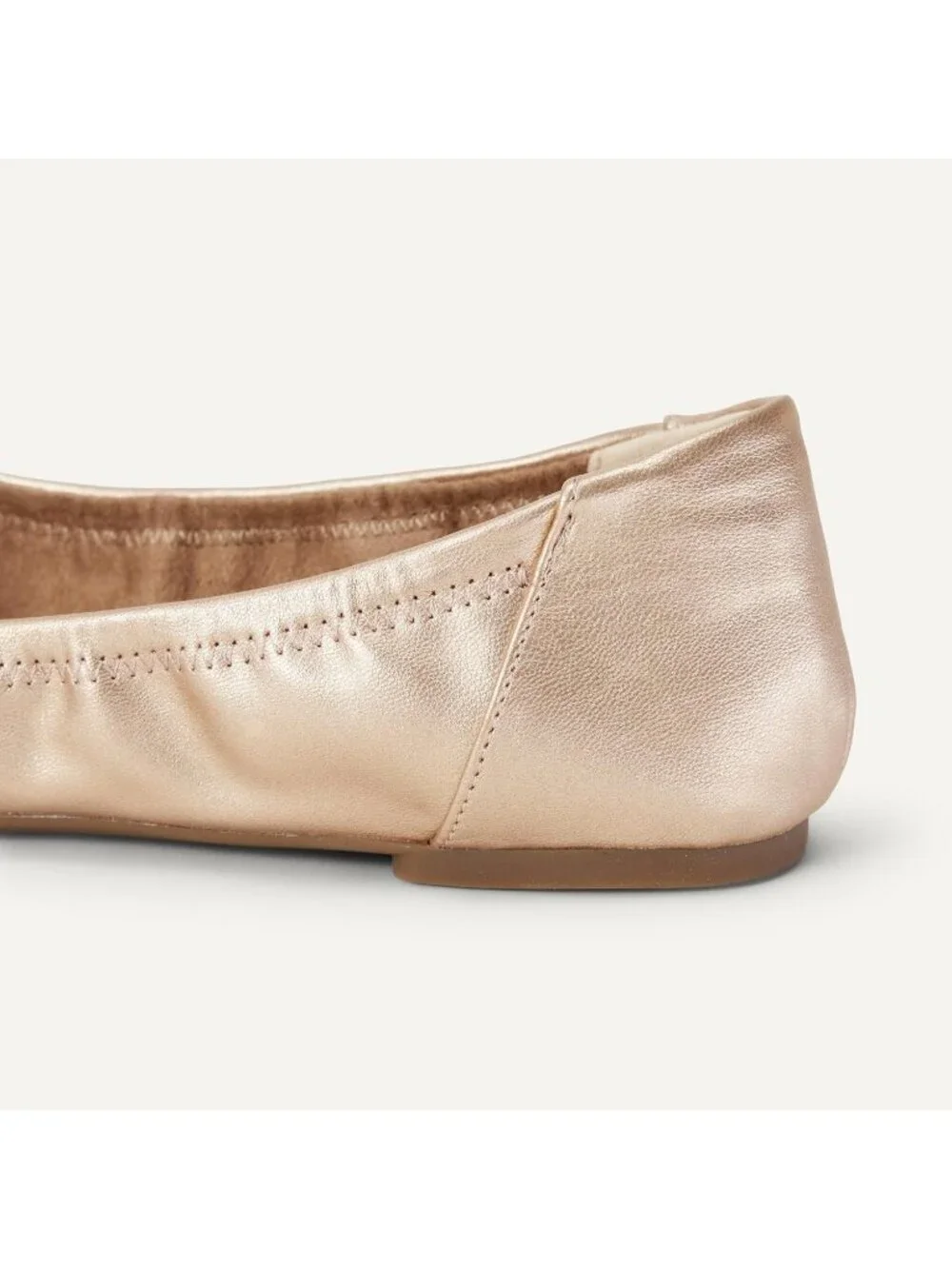 Amazon Essentials Women's Rose Gold Synthetic Comfortable Slip On Ballet Flats
